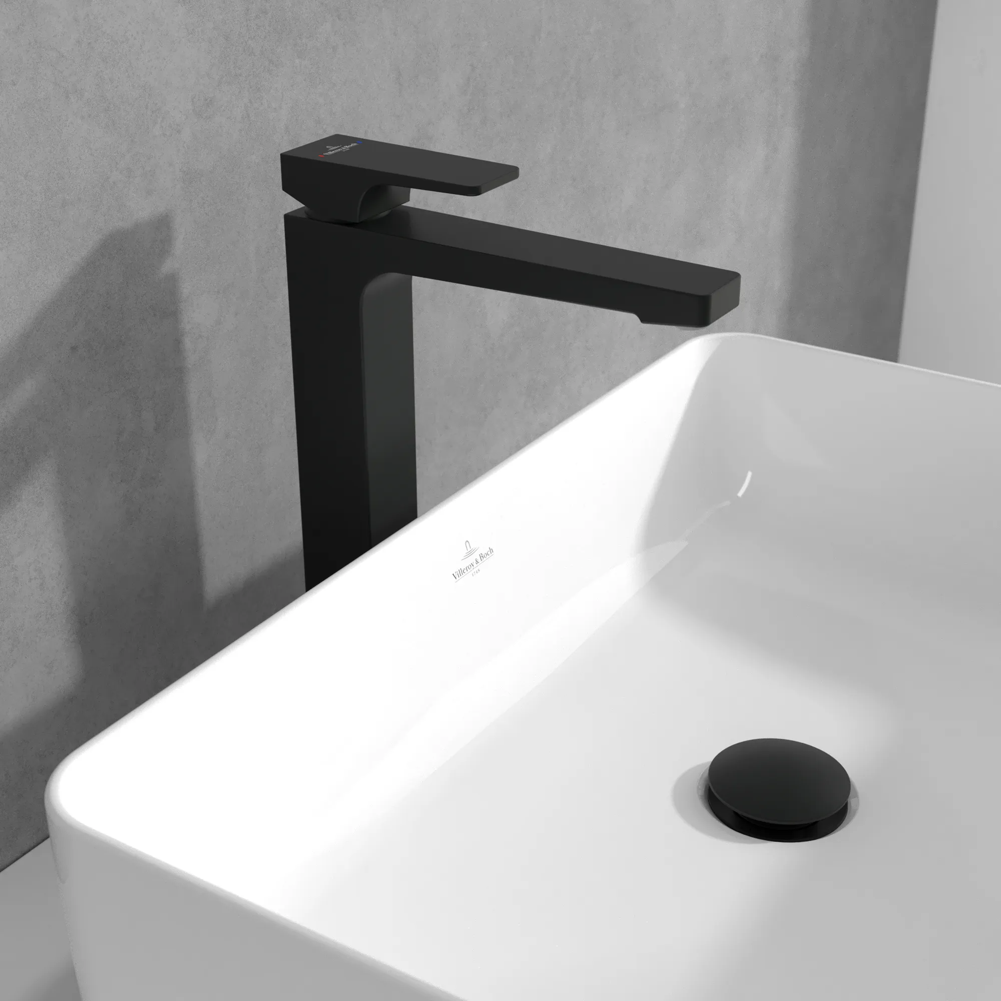 Einhand-Waschtischarmatur „Architectura Square“ 21,1 cm Ausladung 176 mm in Matt Black Einhand-Waschtischarmatur „Architectura Square“ 21,1 cm Ausladung 176 mm in Matt Black