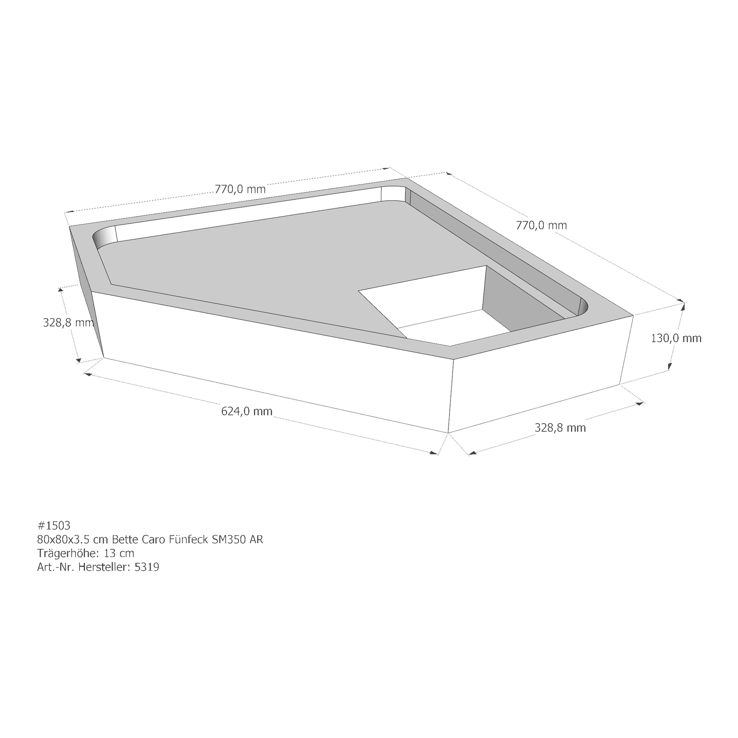 Duschwannenträger für Bette Caro 80 × 80 × 3,5 cm Breite: 80 cm / Länge: 80 cm Duschwannenträger für Bette Caro 80 × 80 × 3,5 cm Breite: 80 cm / Länge: 80 cm