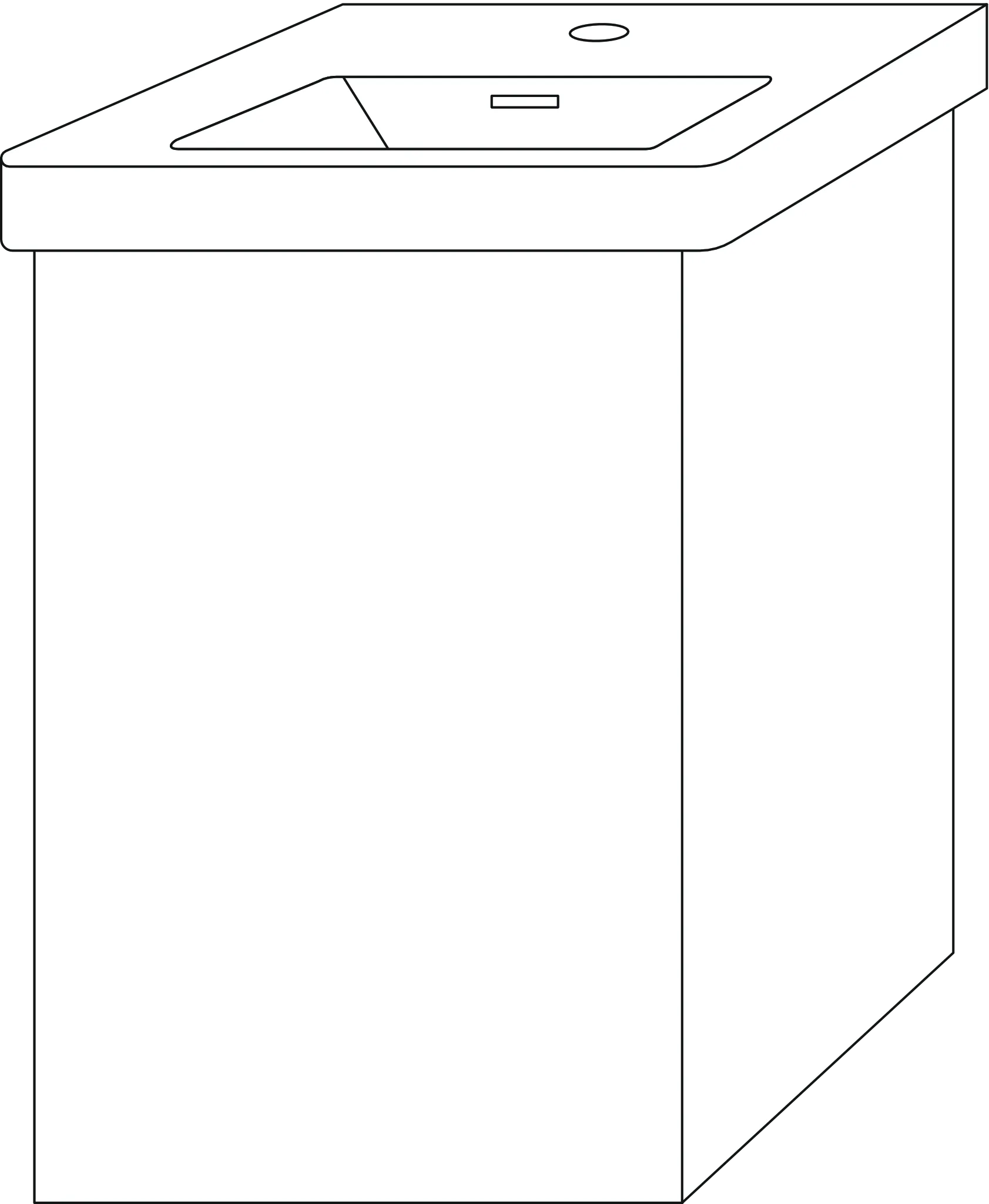 Waschtischunterbau rechts 3way (SP888) 517x335x293 Graphit-Matt