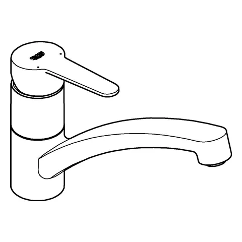 Grohe BauEco Einhand-Spültischbatterie, flacher Auslauf, Einlochmontage, chrom Grohe BauEco Einhand-Spültischbatterie, flacher Auslauf, Einlochmontage, chrom