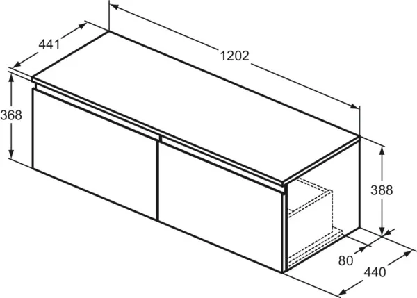 Ideal Standard Waschtischunterschrank „Finesse“ 120,2 × 38,8 × 44 cm Greige matt Ideal Standard Waschtischunterschrank „Finesse“ 120,2 × 38,8 × 44 cm Greige matt