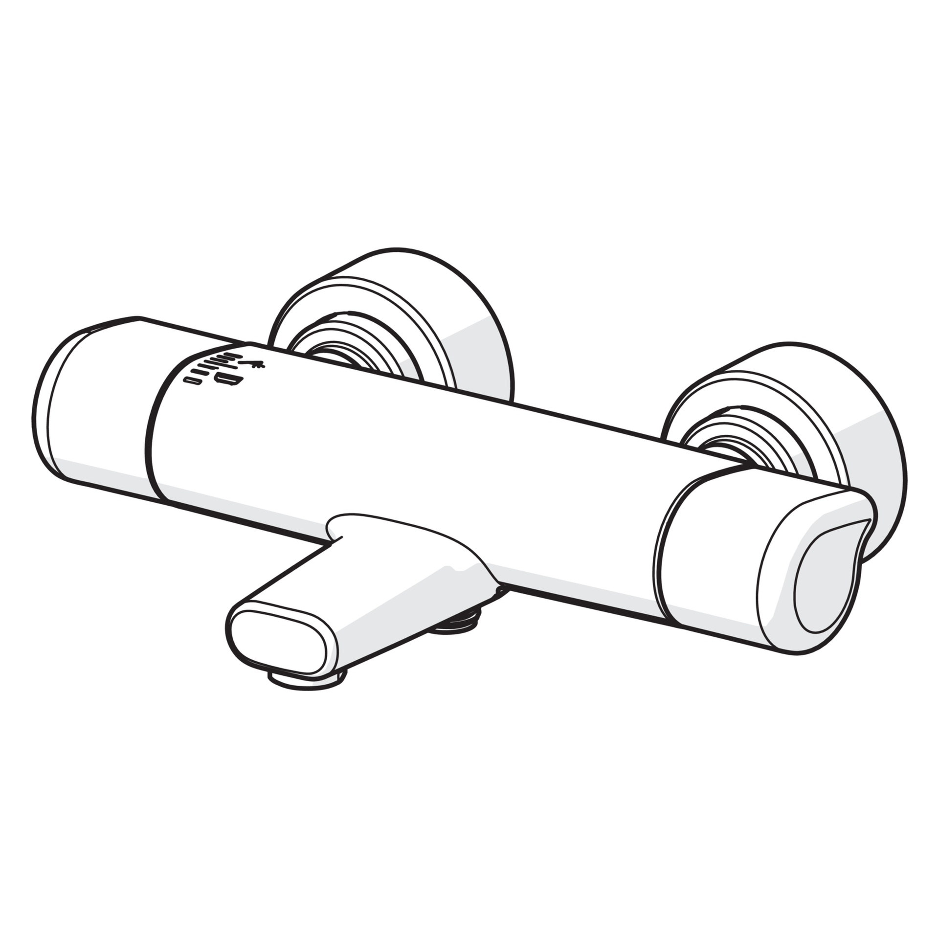HansaCARE Wannen- und Brausearmatur HansaCARE 0871 Ausladung 168 mm Chrom HansaCARE Wannen- und Brausearmatur HansaCARE 0871 Ausladung 168 mm Chrom