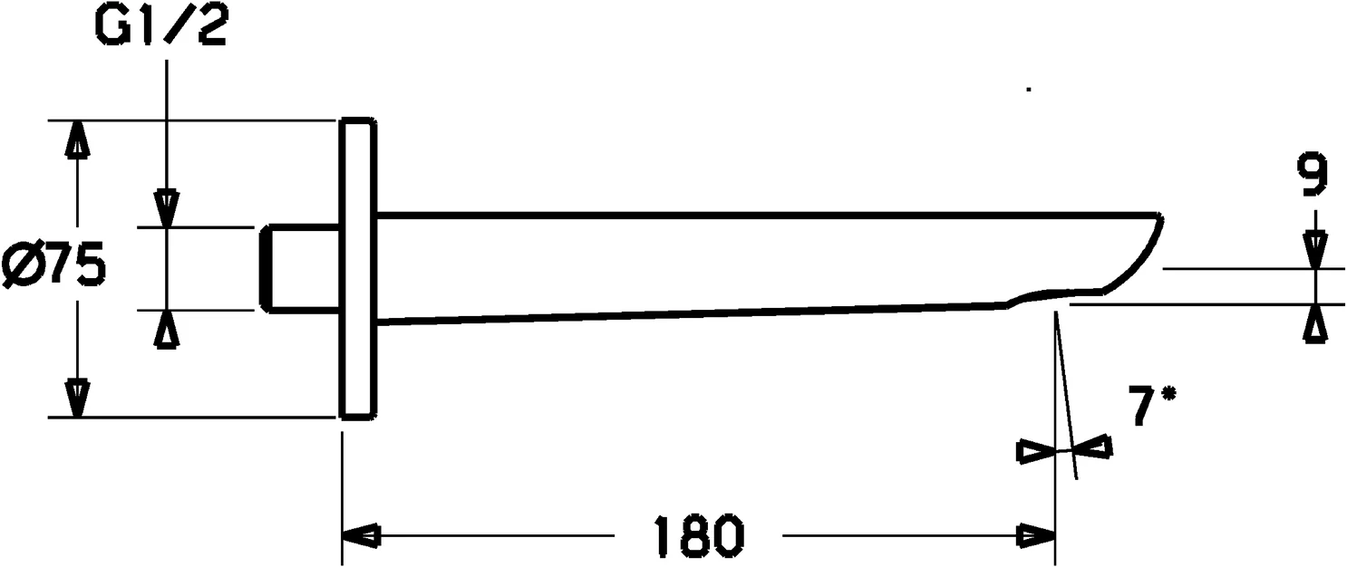 HansaLIGNA Auslauf 0682 Rosette eckig, rund L=180, Ausladung 180 mm DN15 Chrom HansaLIGNA Auslauf 0682 Rosette eckig, rund L=180, Ausladung 180 mm DN15 Chrom