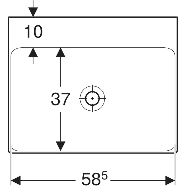 Wandwaschtisch „One“, rechteckig 60 × 48 cm in weiß alpin mit KeraTect®