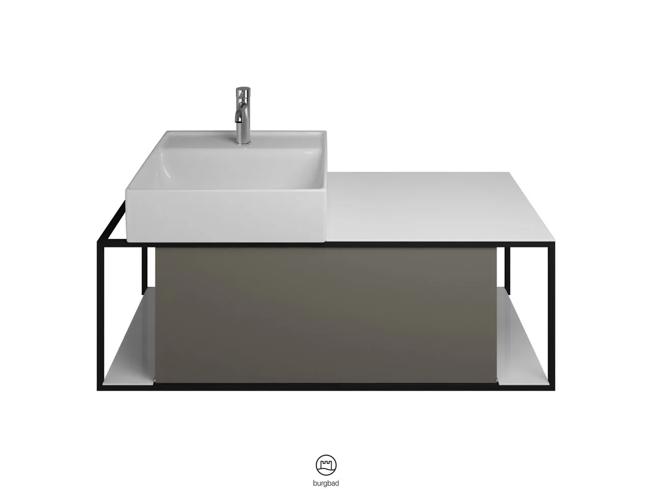 burgbad Junit Keramik-Aufsatzwaschtisch inkl. Waschtischunterschrank, 500x1200x530 burgbad Junit Keramik-Aufsatzwaschtisch inkl. Waschtischunterschrank, 500x1200x530