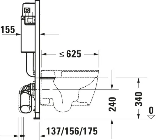 Duravit Vorwand-/Einbauelement für Toilette Installationselement Trockenbau für WC „DuraSystemInstallationselemente“ 99 × 50 cm in