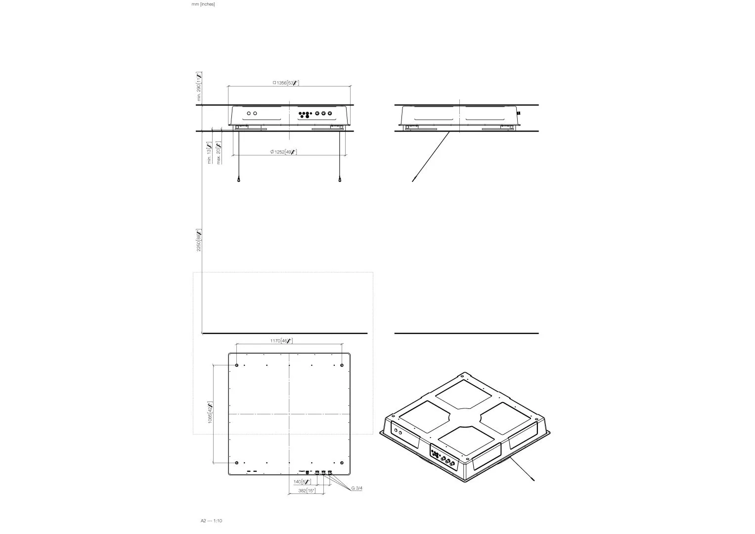 Dornbracht AQUAMOON UP-Deckeneinbaukasten mit Farblicht - Bausatz-Vormontage Regenpaneel mit 3 verschiedenen Strahlarten Dornbracht AQUAMOON UP-Deckeneinbaukasten mit Farblicht - Bausatz-Vormontage Regenpaneel mit 3 verschiedenen Strahlarten