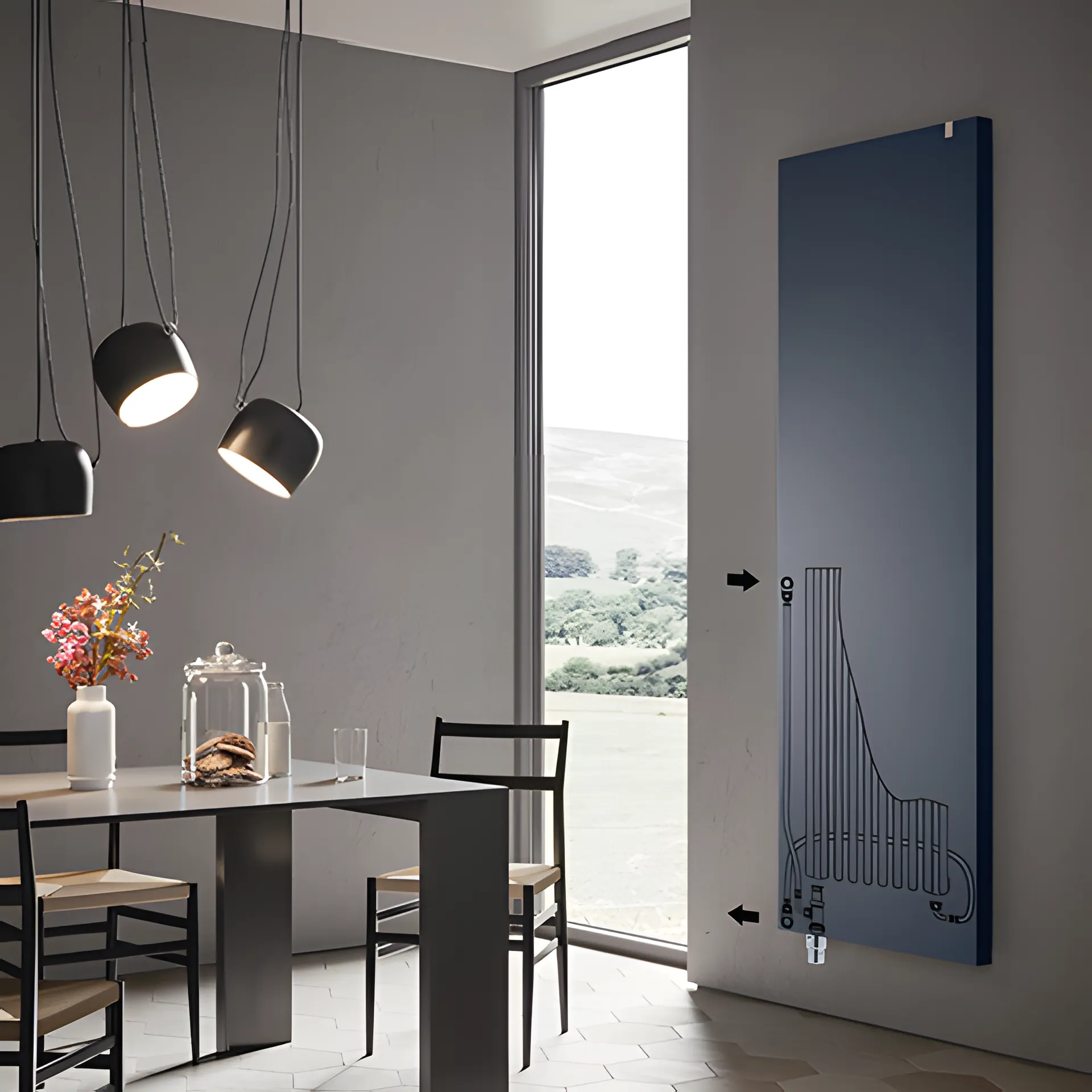 BEMM Relax Flex Designheizkörper DRF068072015, Austauschheizkörper für Zentralheizung, 688 x 640 x 728 mm, Weiß 9016, inkl. Armaturen und Thermostat