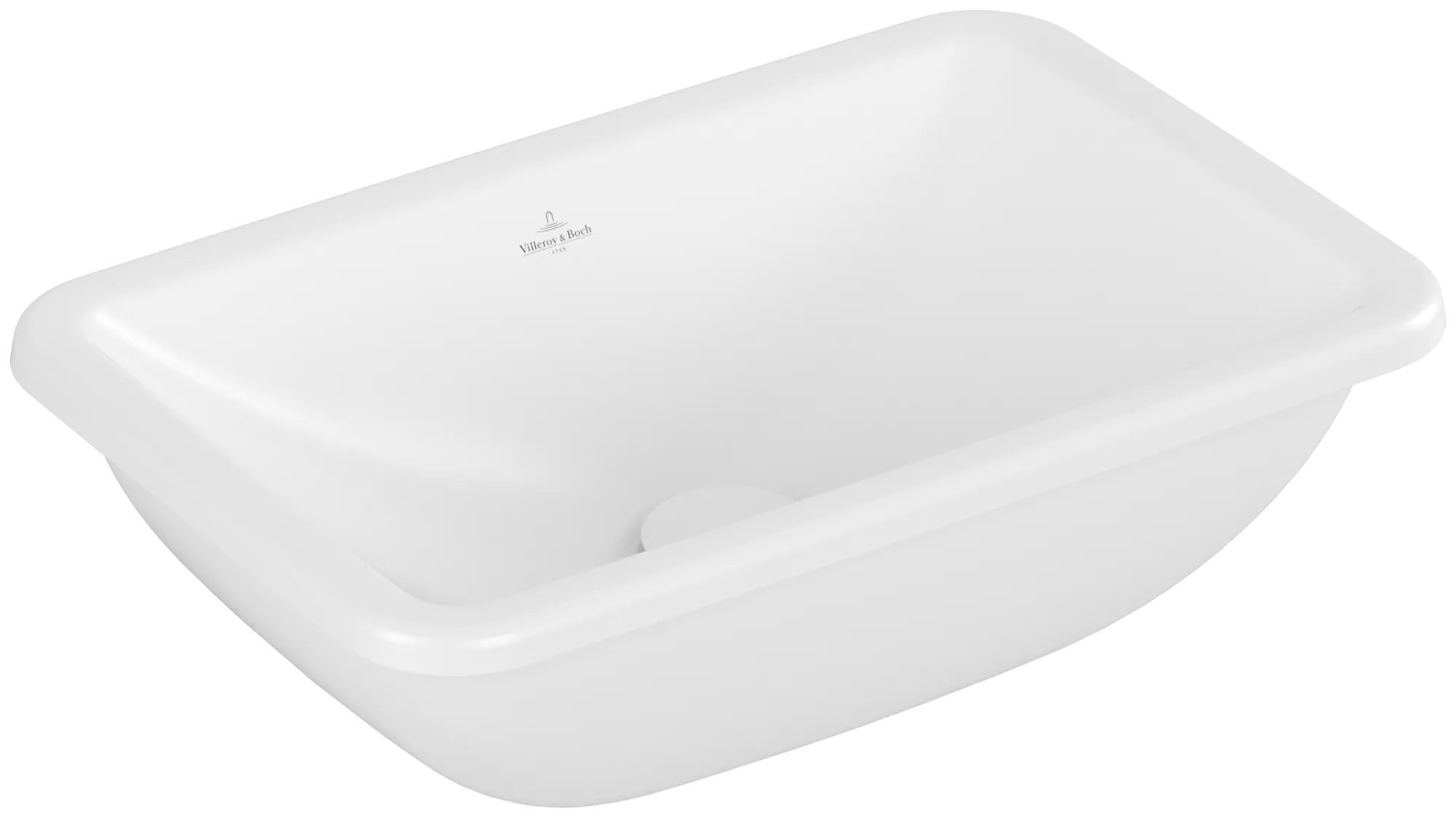 Villeroy & Boch Unterbauwaschtisch aus TitanCeram „Loop & Friends“ 510 × 340 × 185 mm, ohne Hahnlochbohrung in Stone White