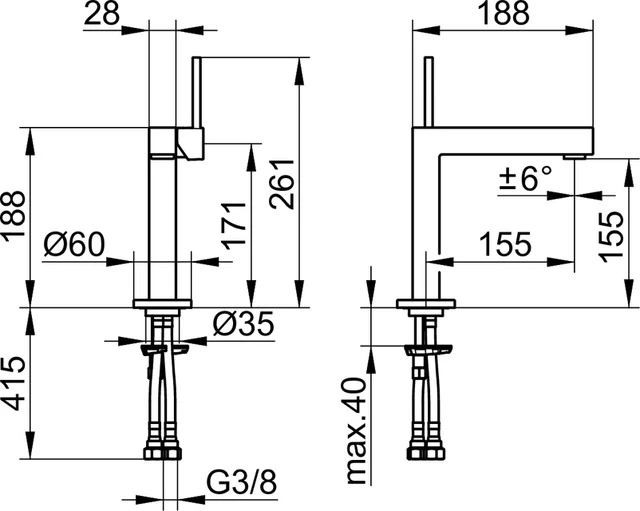 Edition 90 59002010100 Einhebel-Waschtischmischer 150 ohne Zugstangen-Ablaufgarnitur verchromt Edition 90 59002010100 Einhebel-Waschtischmischer 150 ohne Zugstangen-Ablaufgarnitur verchromt
