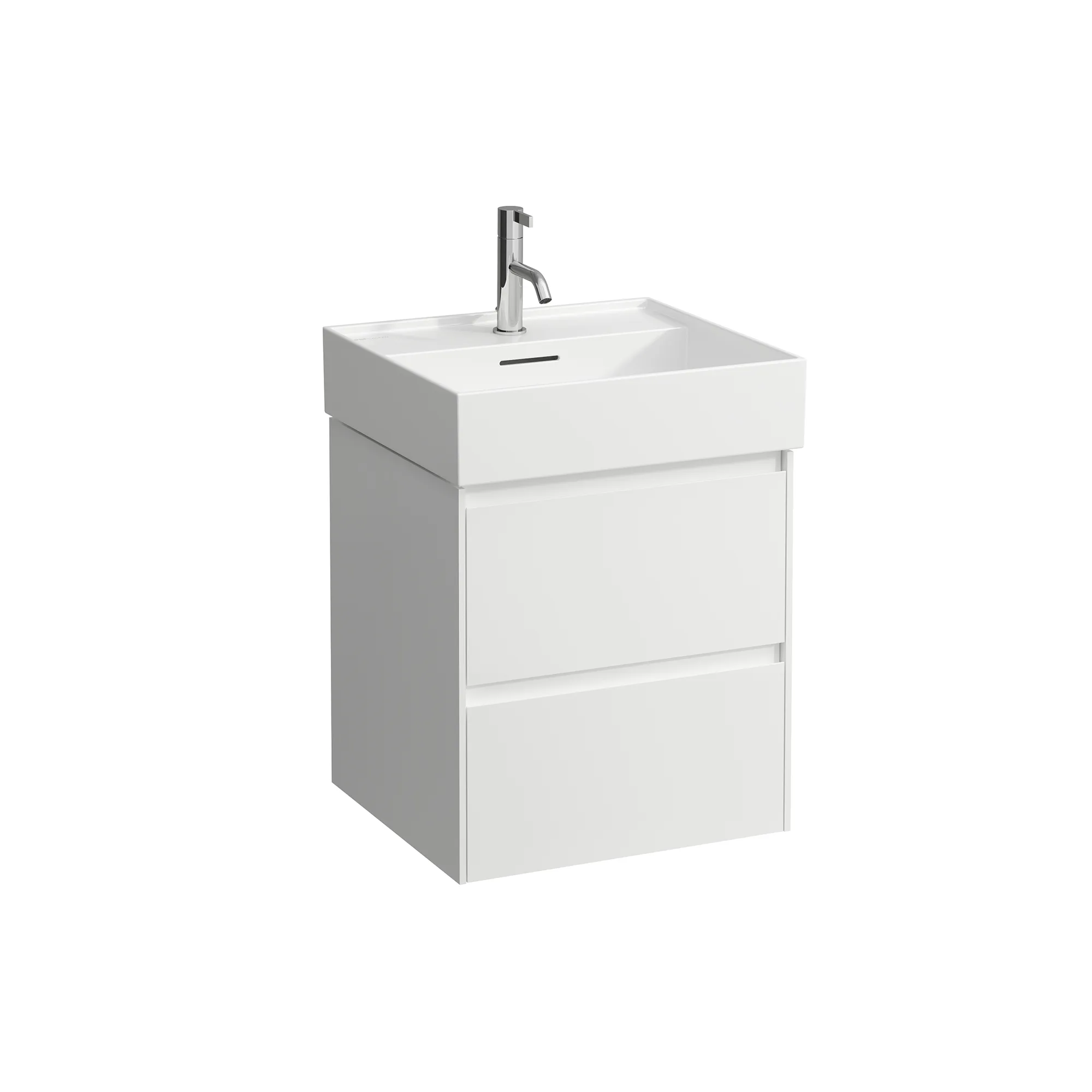 Waschtischunterbau LANI 442x482x515 mit 2 Schubladen integrierter Griffleiste Vollauszug und Soft-Close für Waschtisch LUA H810081 weiß matt Waschtischunterbau LANI 442x482x515 mit 2 Schubladen integrierter Griffleiste Vollauszug und Soft-Close für Waschtisch LUA H810081 weiß matt