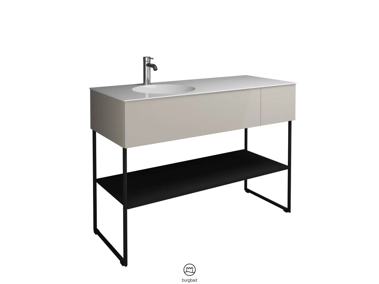 burgbad Coco HGL Waschtischset SFHQ120, Mineralguss, 505x1206x870 burgbad Coco HGL Waschtischset SFHQ120, Mineralguss, 505x1206x870