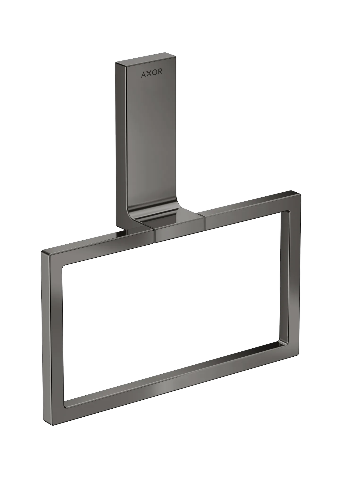 Hansgrohe AXOR Universal Rectangular Handtuchring, Polished Black Chrome