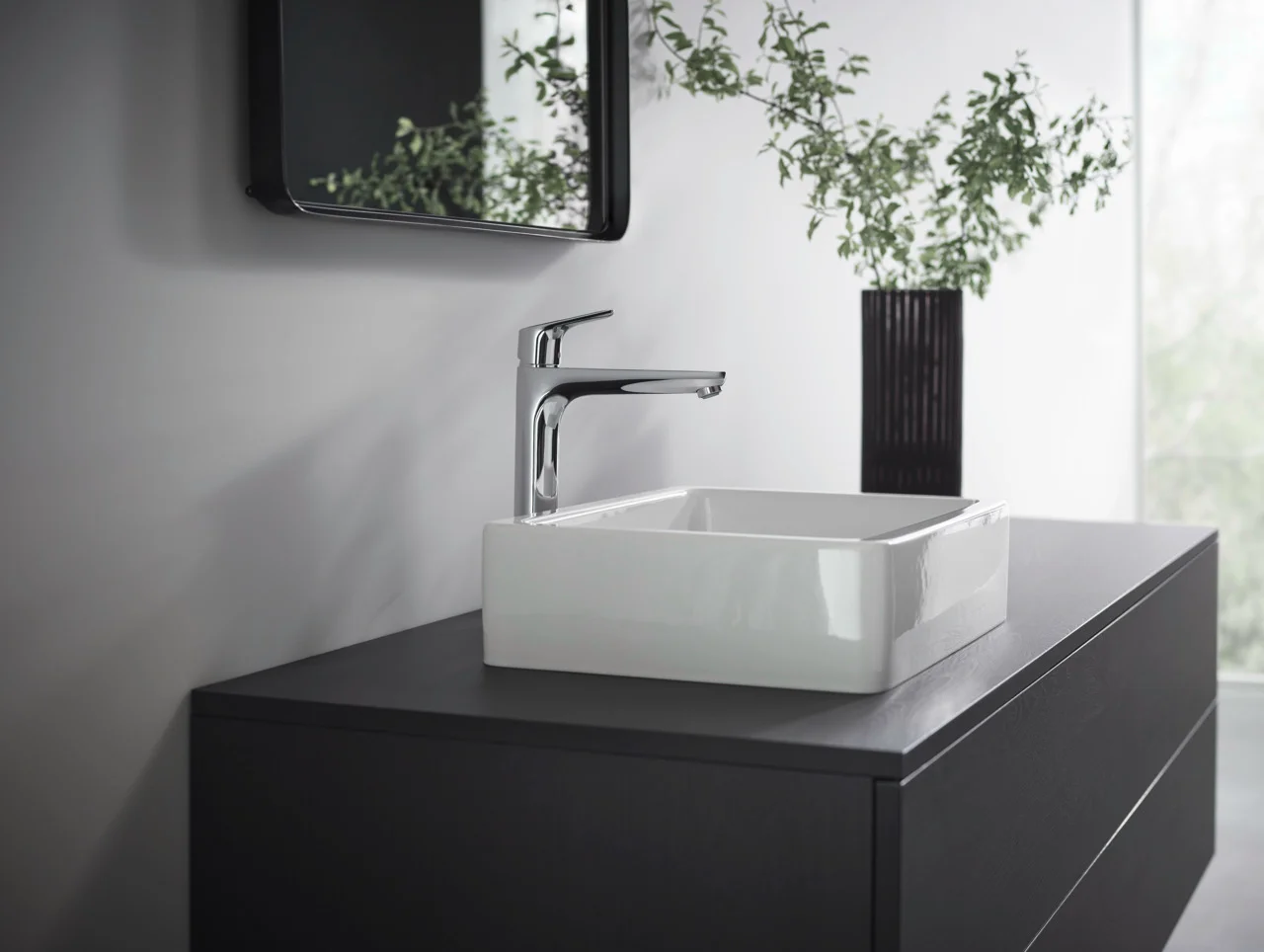 Hansgrohe Waschtischmischer Focus chrom, Einhebel-Waschtischmischer mit Zugstangen-Ablaufgarnitur, Ausladung 185 mm, Auslaufhöhe 231 mm Hansgrohe Waschtischmischer Focus chrom, Einhebel-Waschtischmischer mit Zugstangen-Ablaufgarnitur, Ausladung 185 mm, Auslaufhöhe 231 mm