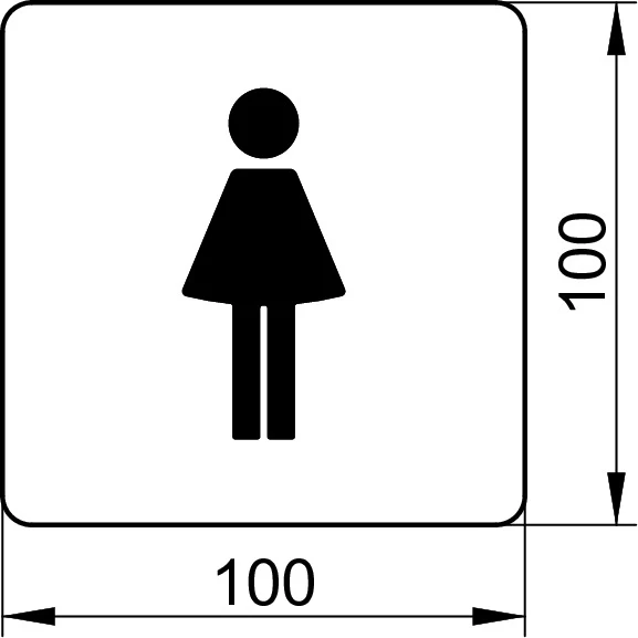 Plan 14966010000 Türschild Damen verchromt