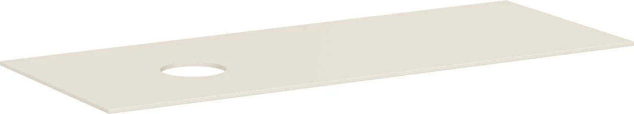 Hansgrohe Xevolos E Konsole Sandbeige Matt, 1370x550 mm, 10 mm stark, mit Ausschnitt links für Aufsatzwaschtisch ohne Hahnloch