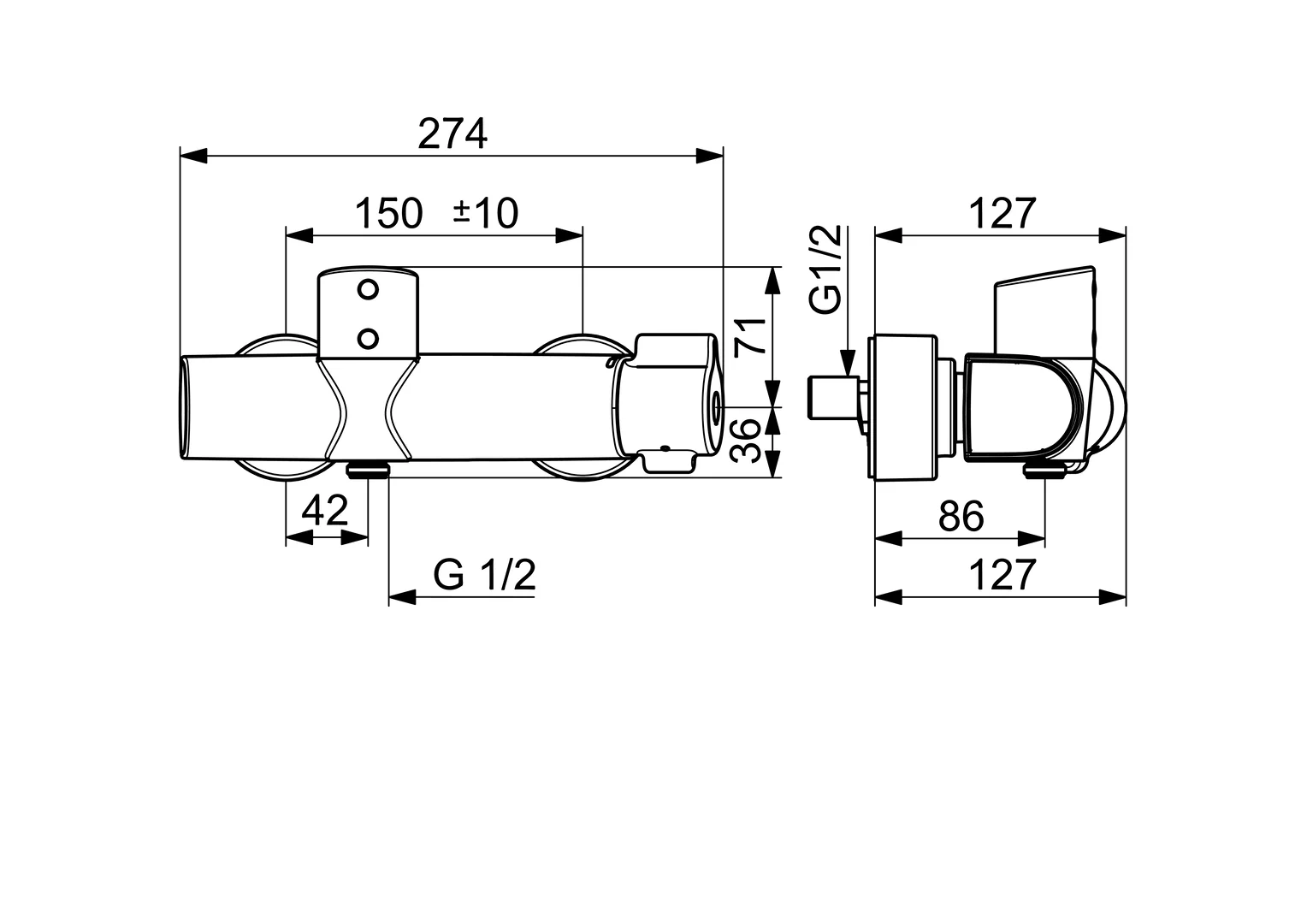 Brausebatt. HansaCLINICA 0886 6 V, Bluetooth chr