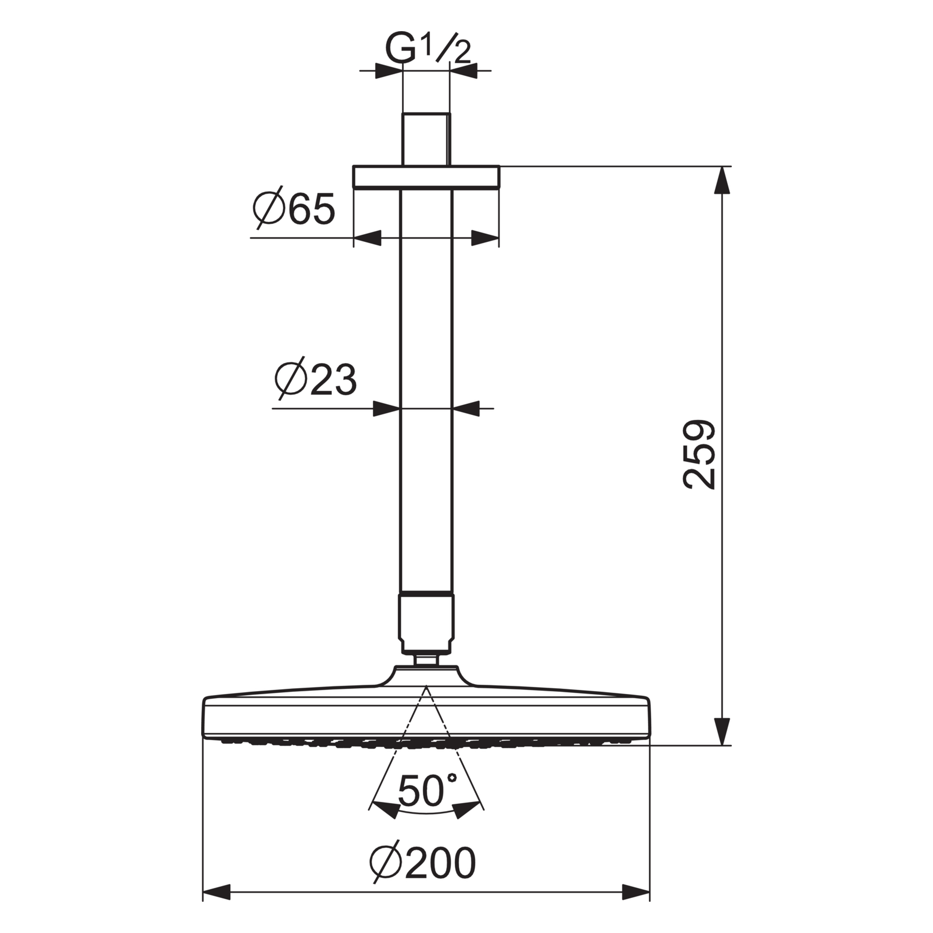 HA Kopfbrause HANSABASICJET 4437 1-strahlig DN 15 Chrom