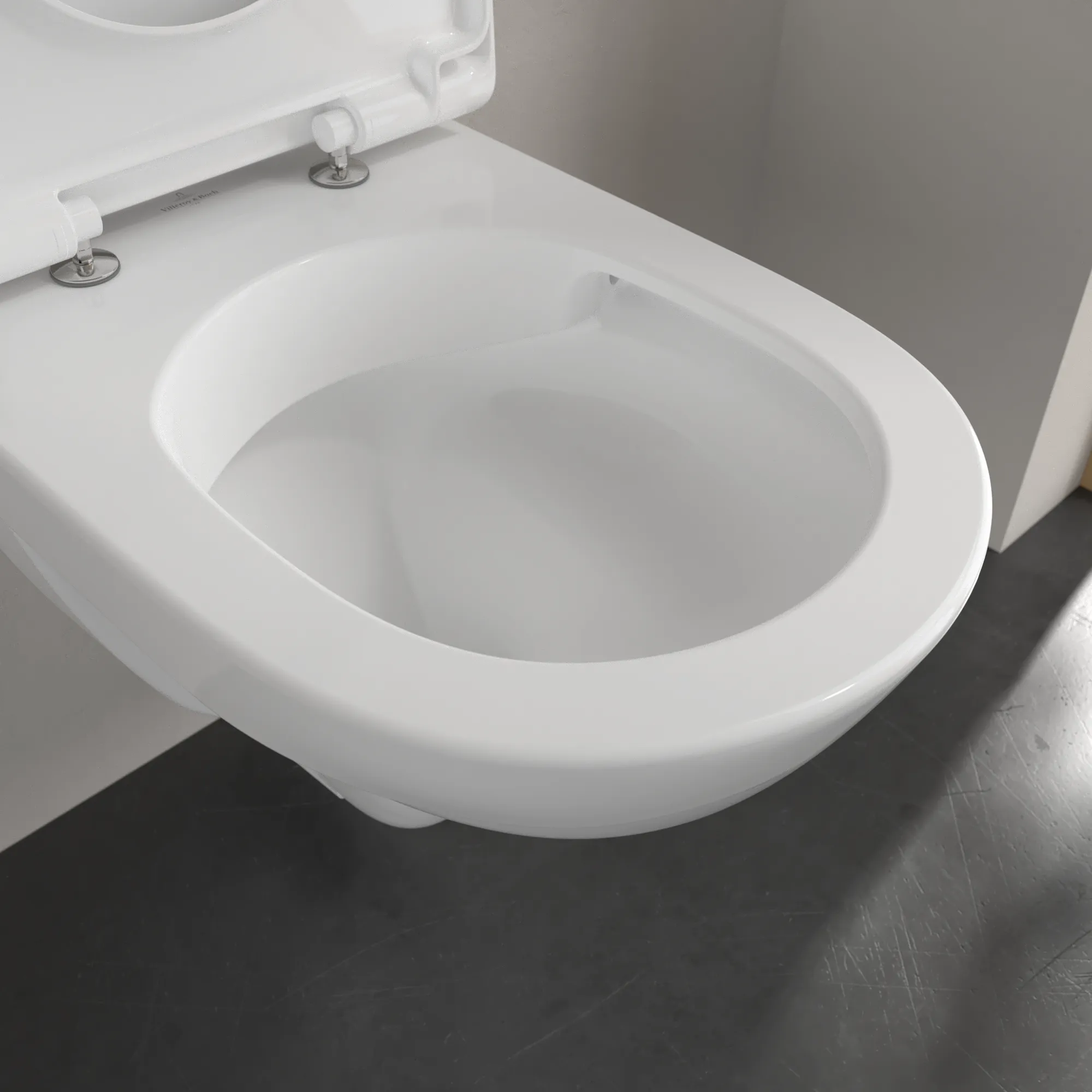Villeroy & Boch O.novo Tiefspül-WC Compact spülrandlos, oval, weiß Alpin CeramicPlus, 360x490 mm, Höhe 350 mm, wandhängend Villeroy & Boch O.novo Tiefspül-WC Compact spülrandlos, oval, weiß Alpin CeramicPlus, 360x490 mm, Höhe 350 mm, wandhängend