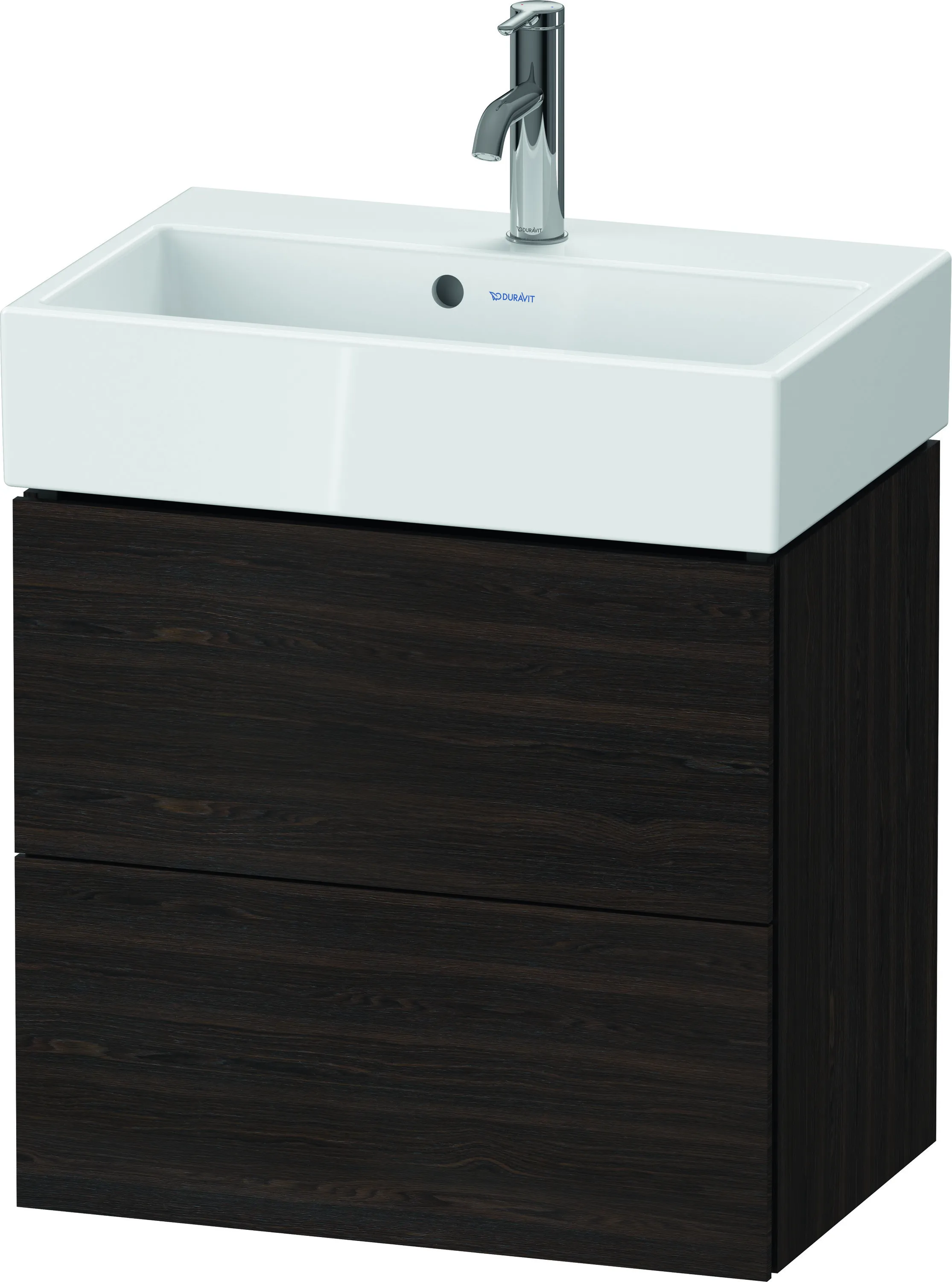 Duravit Waschtischunterschrank wandhängend „L-Cube“ 58,4 × 54,4 × 39,1 cm Nussbaum gebürstet