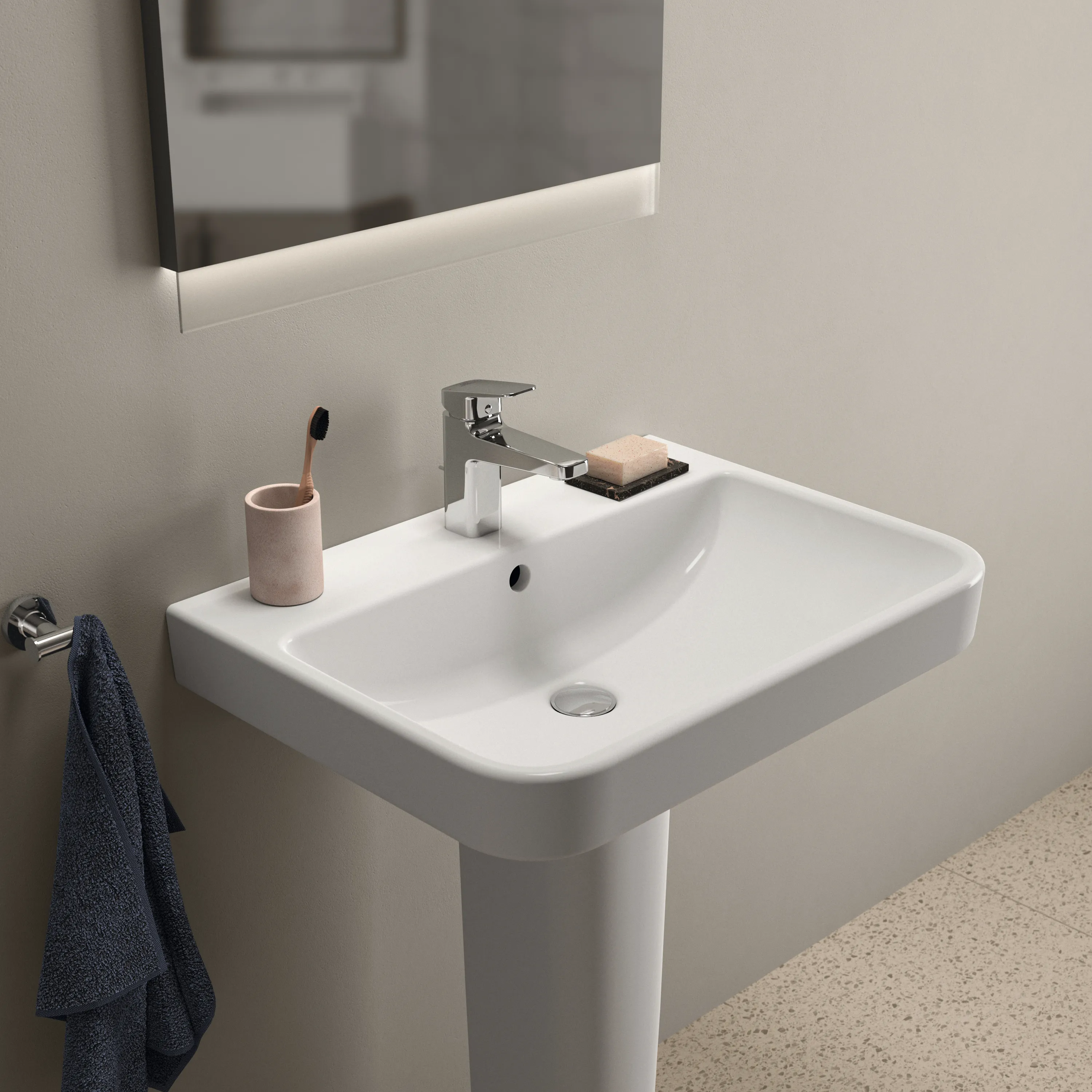 Waschbecken „i.lifeB“ 65 × 48 × 18 cm, Hahnlochposition mittig