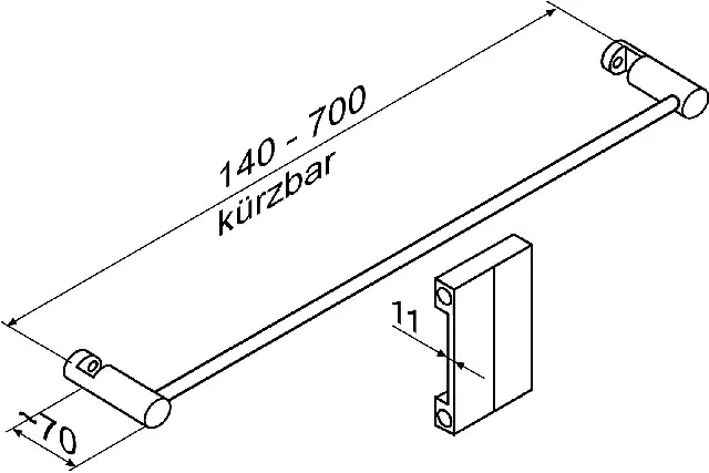 BEMM Handtuchhalter Pawa H, kürzbar, verchromt BEMM Handtuchhalter Pawa H, kürzbar, verchromt