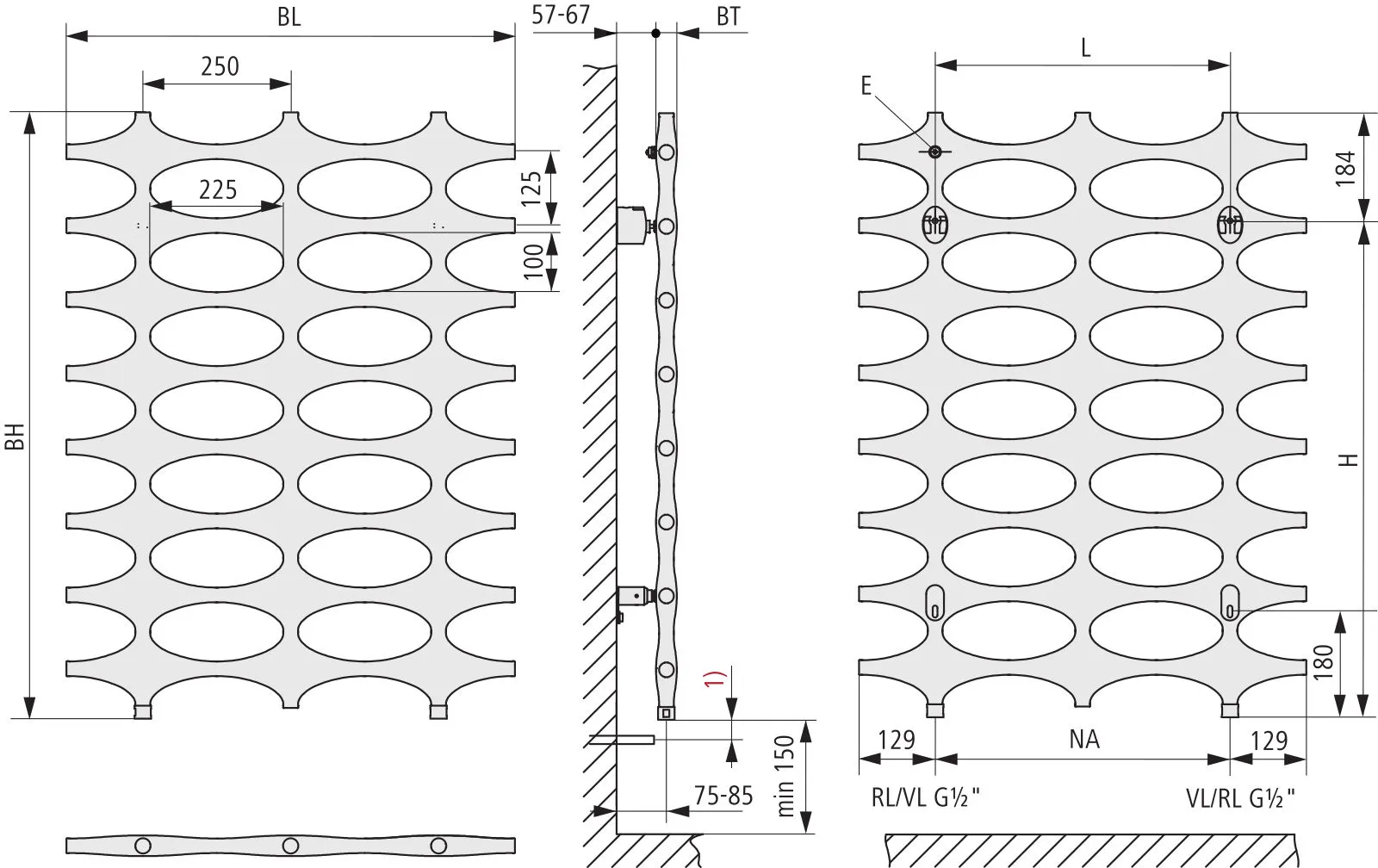 Kermi Design-Heizkörper „Ideos®“ 50,8 × 152,6 cm in Weiß Kermi Design-Heizkörper „Ideos®“ 50,8 × 152,6 cm in Weiß