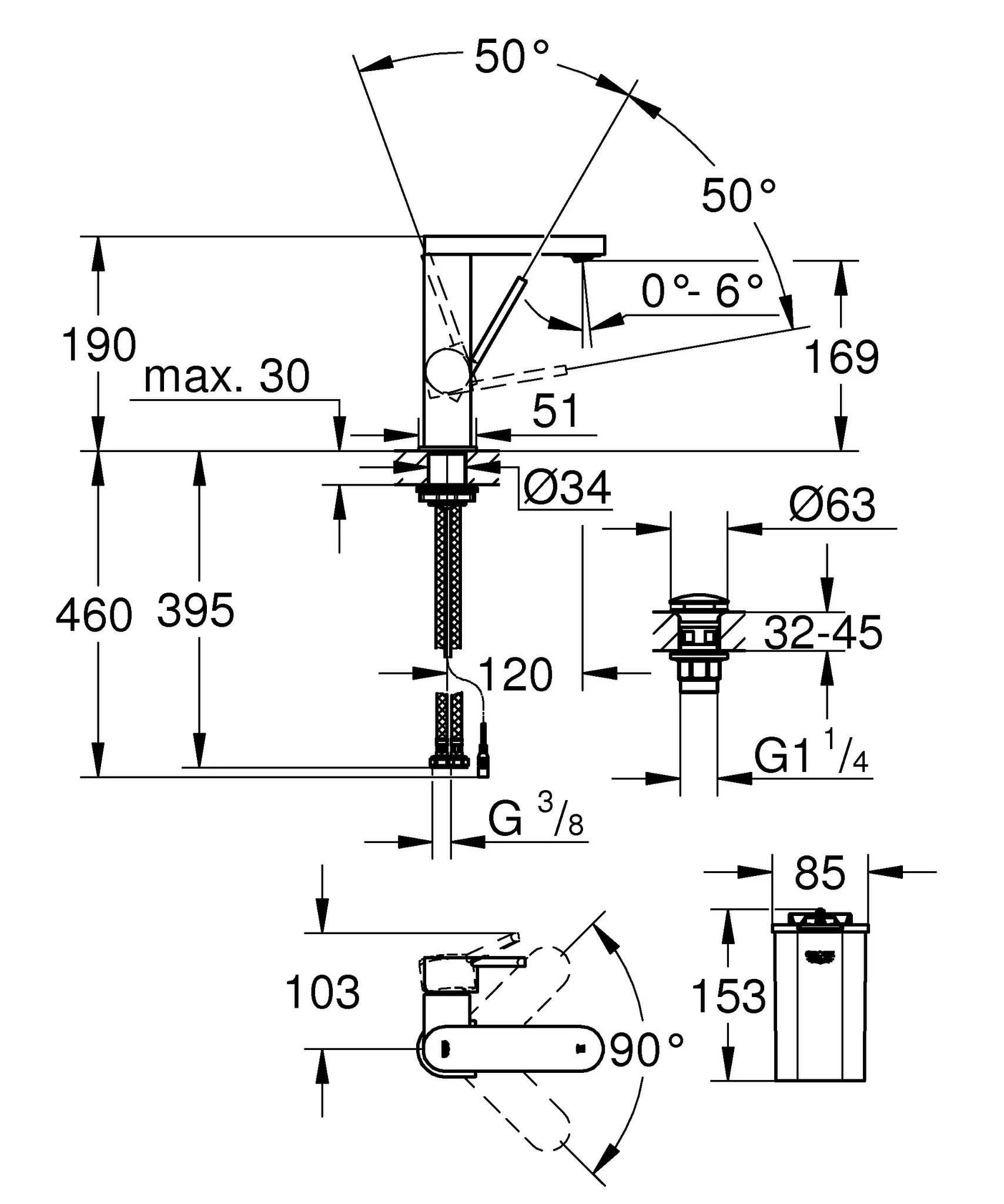 Einhand-Waschtischbatterie Plus 23958_3, LED Display mit Temperaturanzeige, M-Size, Einlochmontage, glatter Körper, Push-open Ablaufgarnitur 1 1/4″, chrom Einhand-Waschtischbatterie Plus 23958_3, LED Display mit Temperaturanzeige, M-Size, Einlochmontage, glatter Körper, Push-open Ablaufgarnitur 1 1/4″, chrom