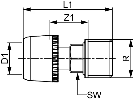 TECElogo-Ax Übergangsnippel Dimension 16 × R 1/2″, Siliziumbronze