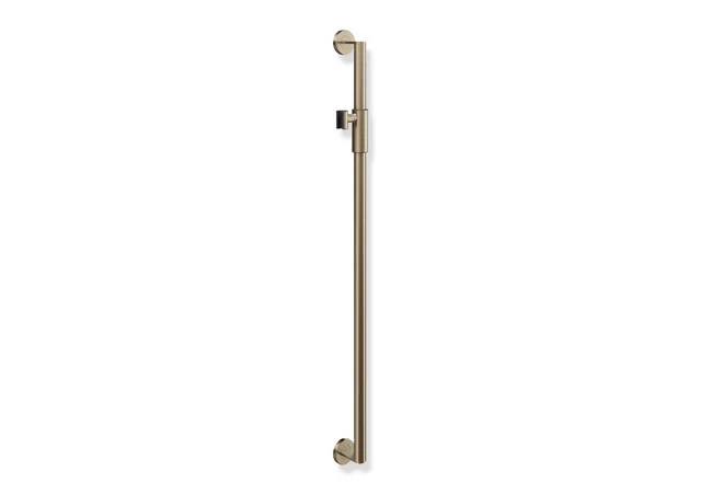 HEWI Brausehalterstange System 900, Edelstahl PVD, Achsmaß 1.100 mm, Ø 32 mm, magnetischer Brausehalter, Bronze gebürstet
