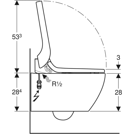 Geberit Wand-Dusch-WC Komplettanlage AquaClean „Tuma“ Comfort in Glas schwarz, Befestigung sichtbar, ohne Spülrand Geberit Wand-Dusch-WC Komplettanlage AquaClean „Tuma“ Comfort in Glas schwarz, Befestigung sichtbar, ohne Spülrand