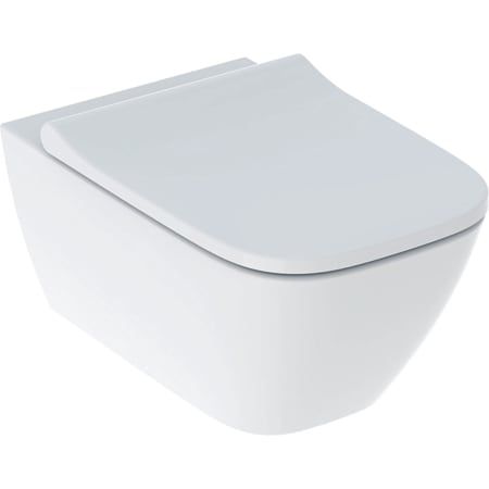 Wand-Tiefspül-WC Set mit WC-Sitz „Smyle Square“ geschlossene Form 35,5 × 37,5 × 54 cm, ohne Spülrand