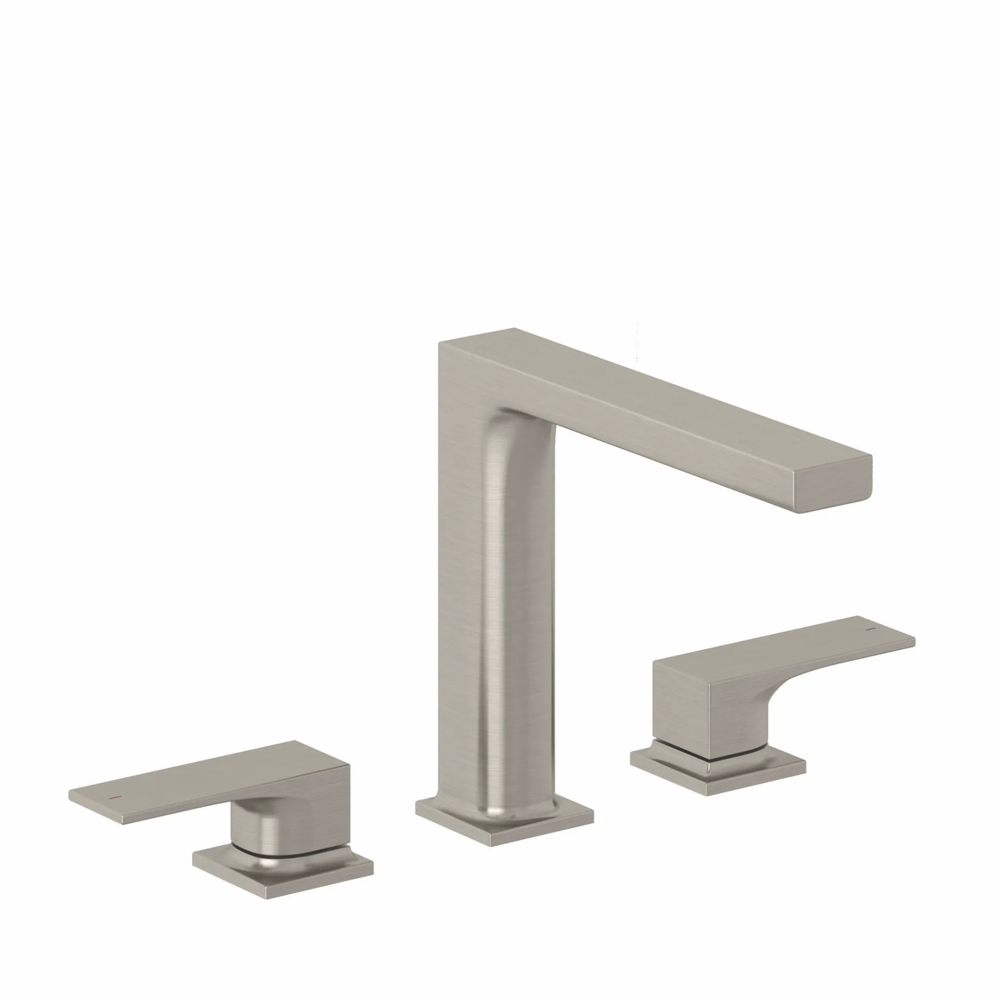Kludi-DECUS 3-Loch Waschtischmischer Stainless Brushed Nickel, DN 15, Push-Open Ventil, DVGW-zugelassen