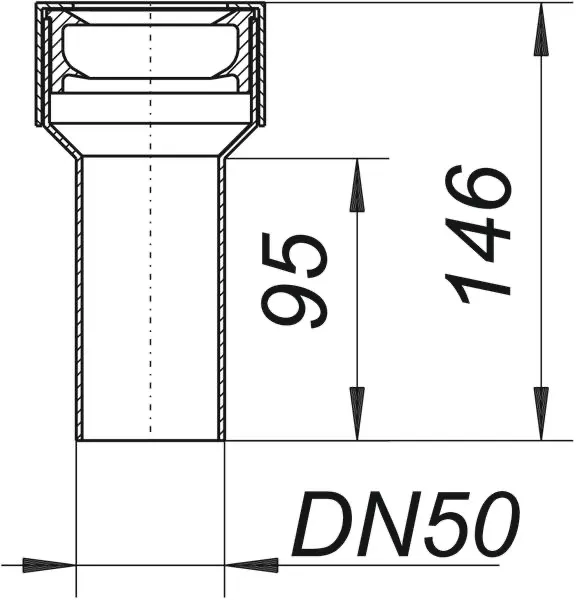 Steckmuffe 019, 140 mm Steckmuffe 019, 140 mm