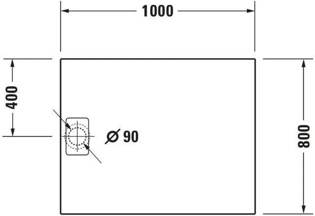 Duravit rechteck Duschwanne „Stonetto“ 100 × 80 cm in Weiß Matt