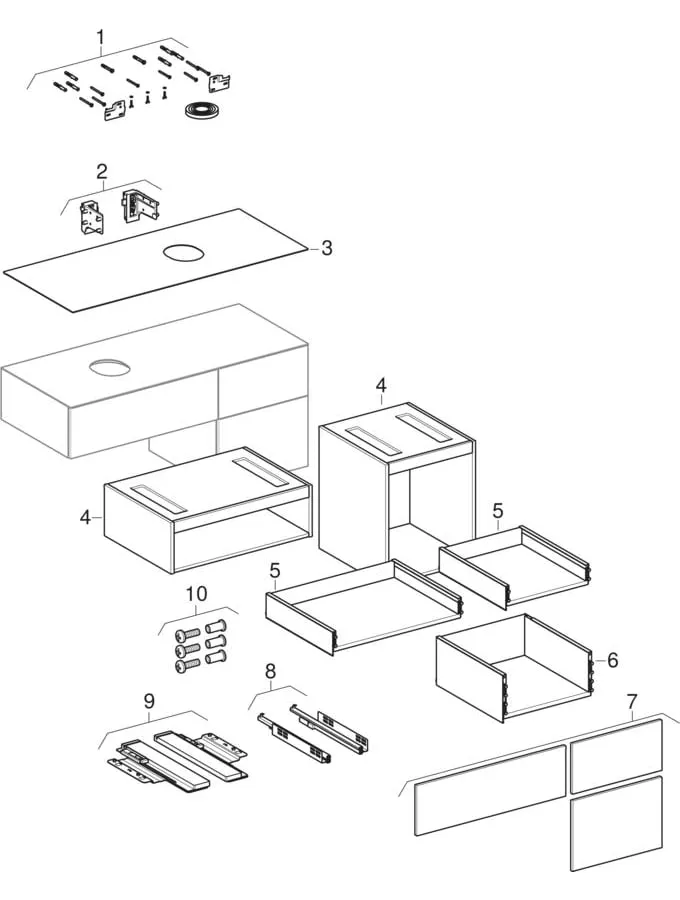 Geberit Waschtischunterschrank „Variform“ 120 × 55 × 51 cm Geberit Waschtischunterschrank „Variform“ 120 × 55 × 51 cm