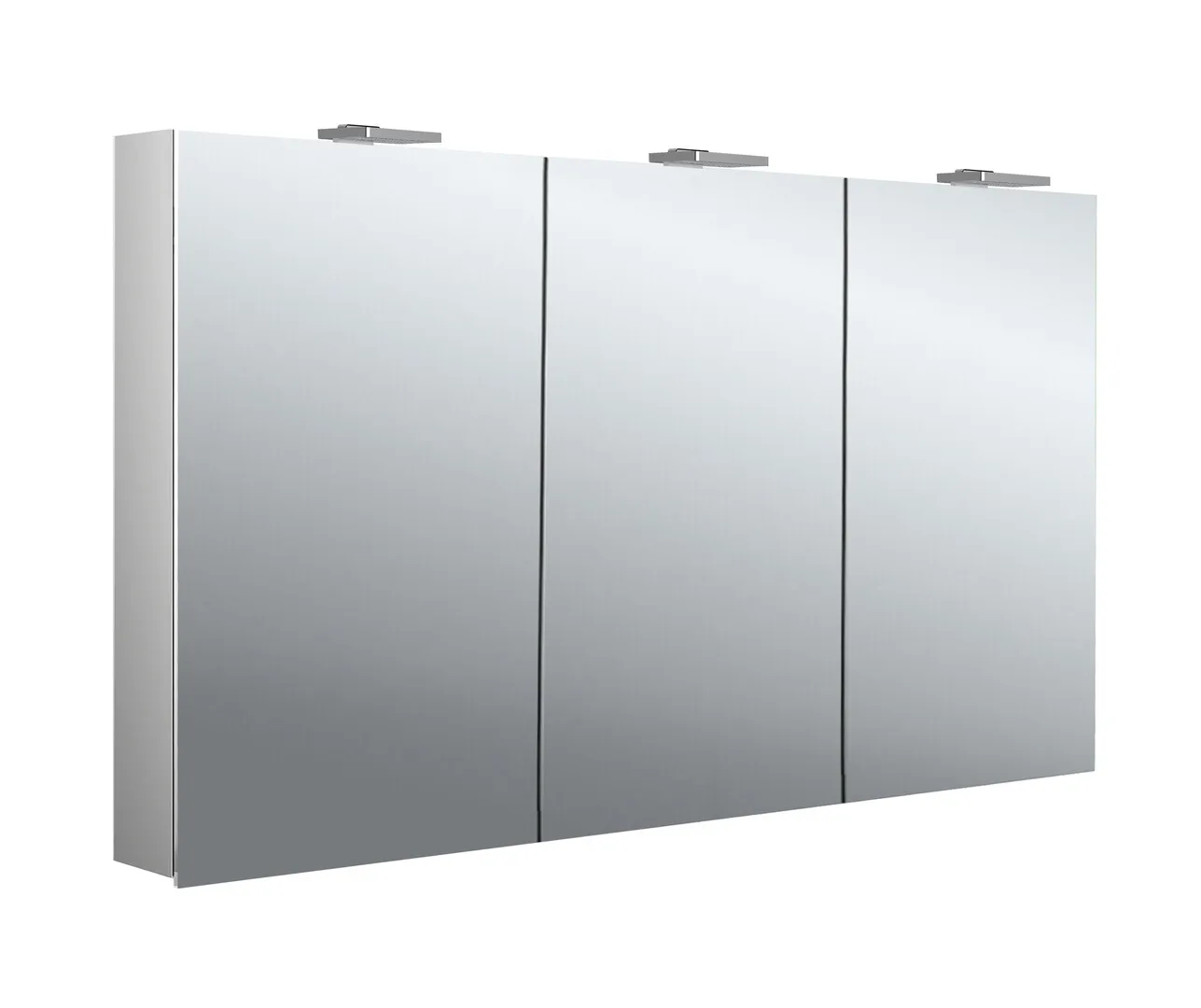 Lichtspiegelschrank flat 2 Style,Aufputz, mit Waschtischbeleuchtung,3 Türen, 1300mm