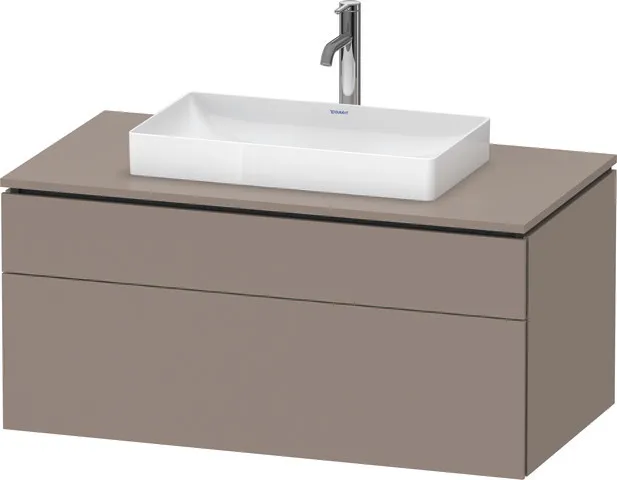 Duravit Waschtischunterschrank wandhängend „L-Cube“ 102 × 48,2 × 55 cm Basalt Matt, mittig