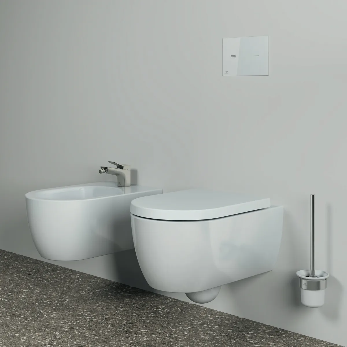 WC-Bürstengarnitur Conca, rund, Brushed Gold WC-Bürstengarnitur Conca, rund, Brushed Gold