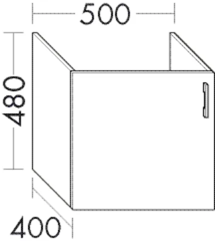 Burgbad Waschtischunterschrank Sys30, 1 Tür, 480 mm hoch, 500 mm breit, 400 mm tief Burgbad Waschtischunterschrank Sys30, 1 Tür, 480 mm hoch, 500 mm breit, 400 mm tief