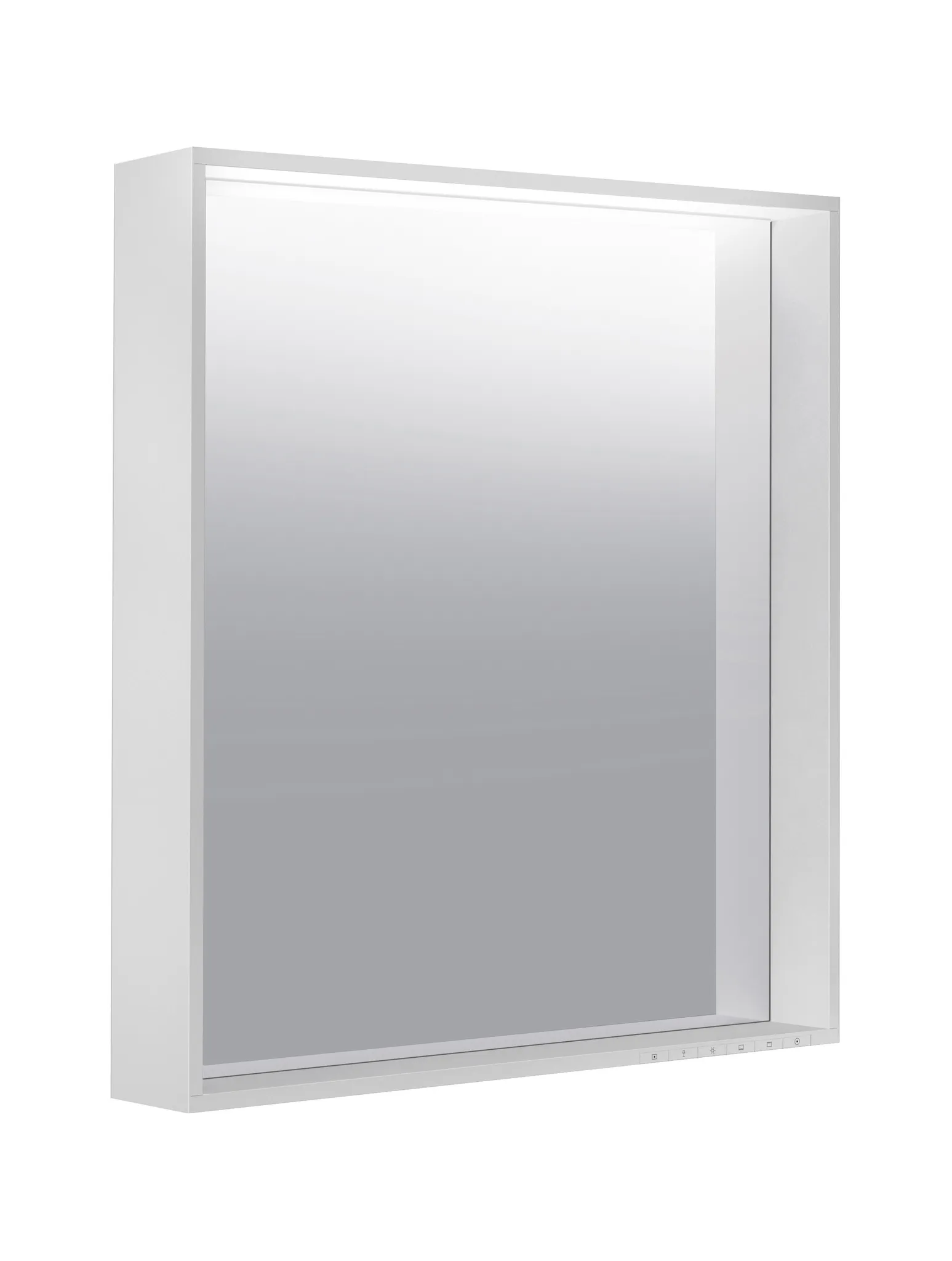 KEUCO Spiegel „Plan“ in Silber (eloxiert), mit Spiegelheizung 650 × 700 mm