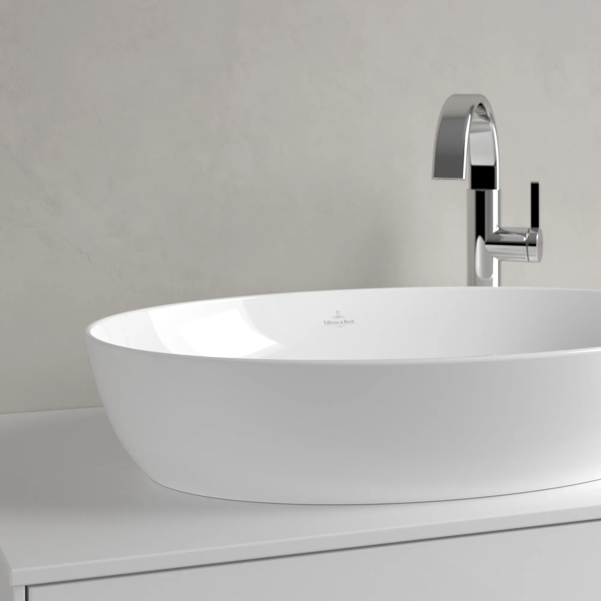 Villeroy & Boch Aufsatzwaschbecken Artis, oval, Stone White CeramicPlus, 610x410x130 mm, TitanCeram, matt, ohne Überlauf