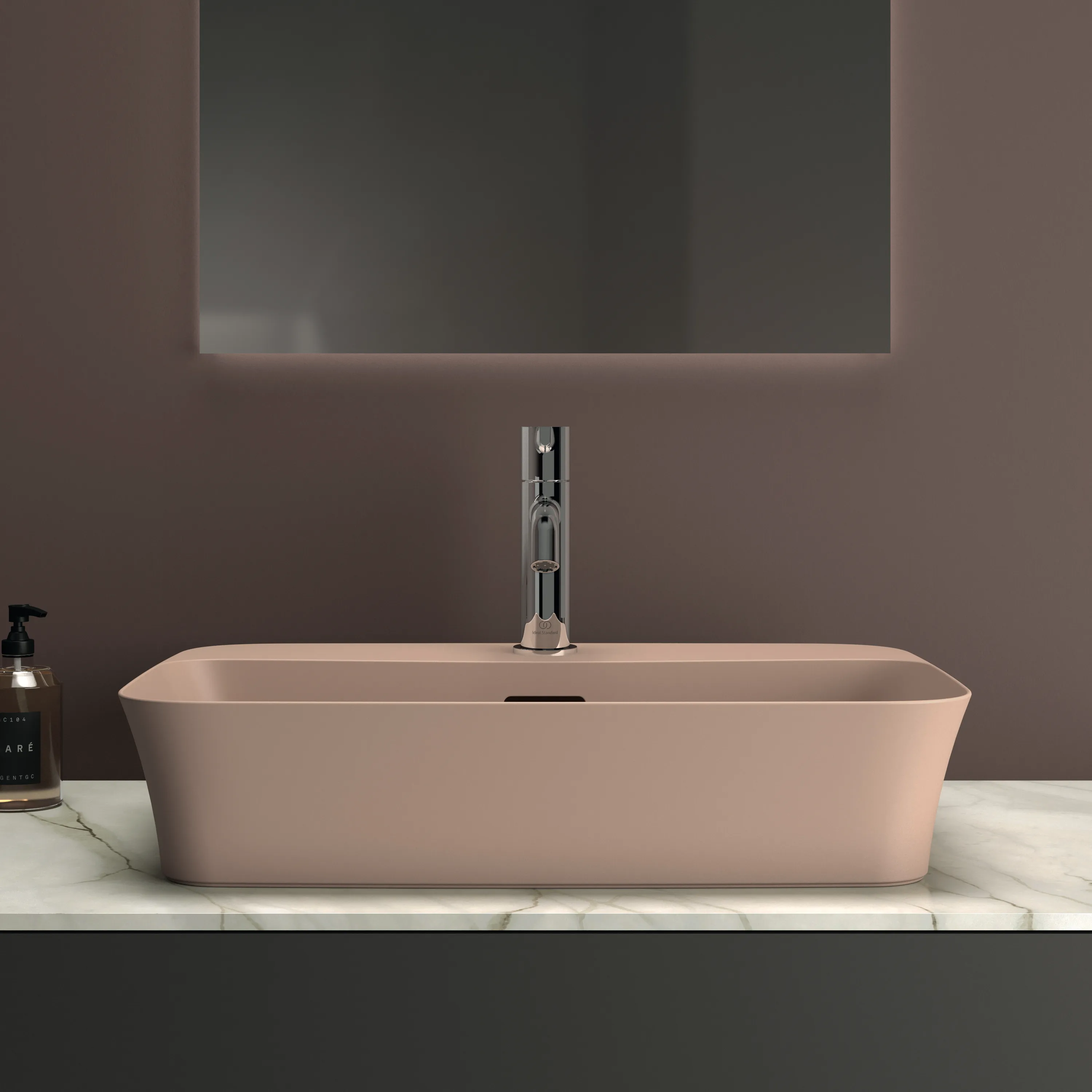 Waschbecken „Ipalyss“ 55 × 38 × 14,5 cm, Hahnlochposition mittig in Nude