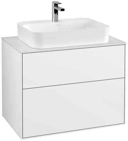 Villeroy & Boch Waschtischunterschrank „Finion“ für Schrankwaschtisch 80 × 60,3 × 50,1 cm 2 Schubladen, für Waschtischposition mittig mittig