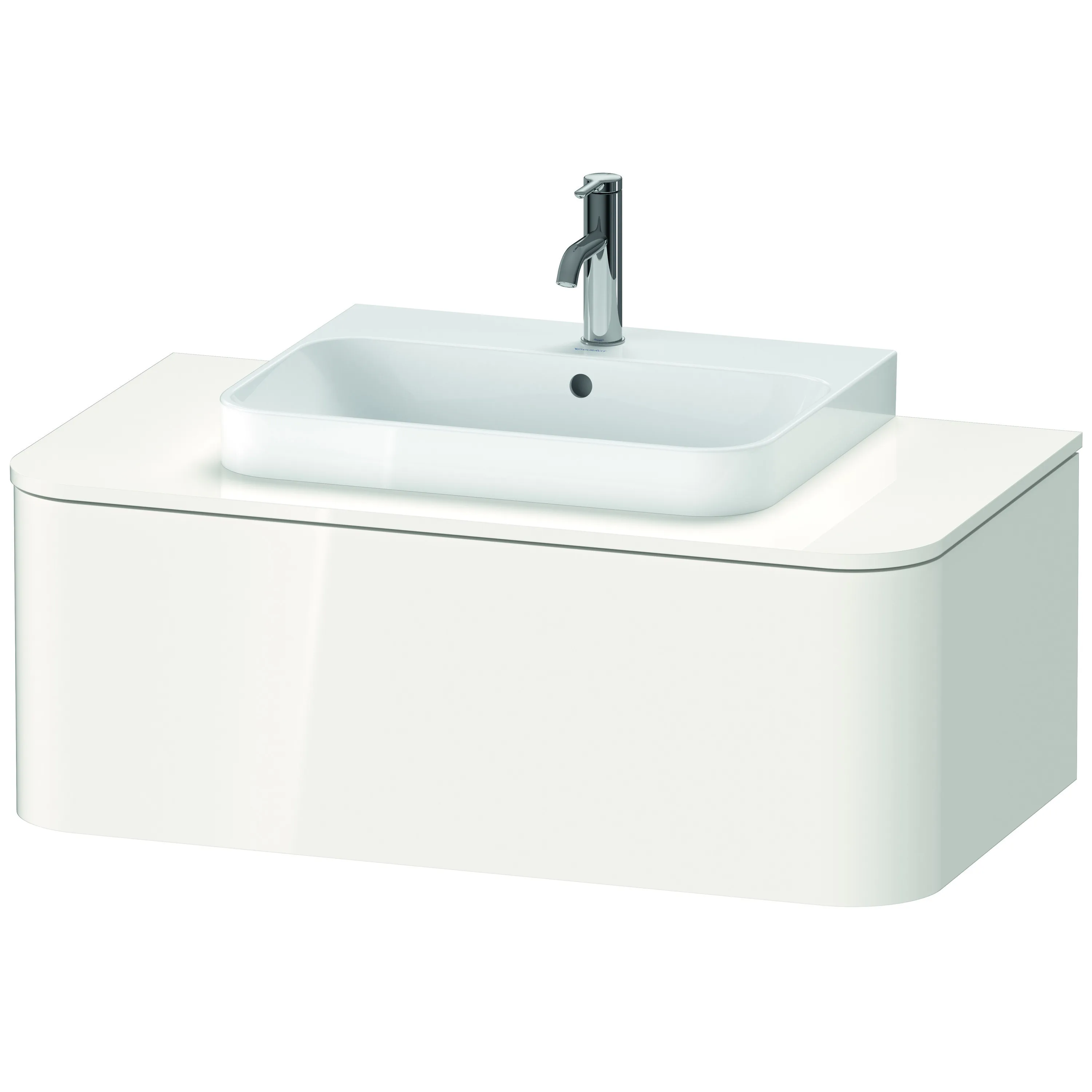 Duravit Waschtischunterschrank wandhängend „Happy D.2 Plus“ 100 × 35,4 × 55 cm in Weiß Hochglanz