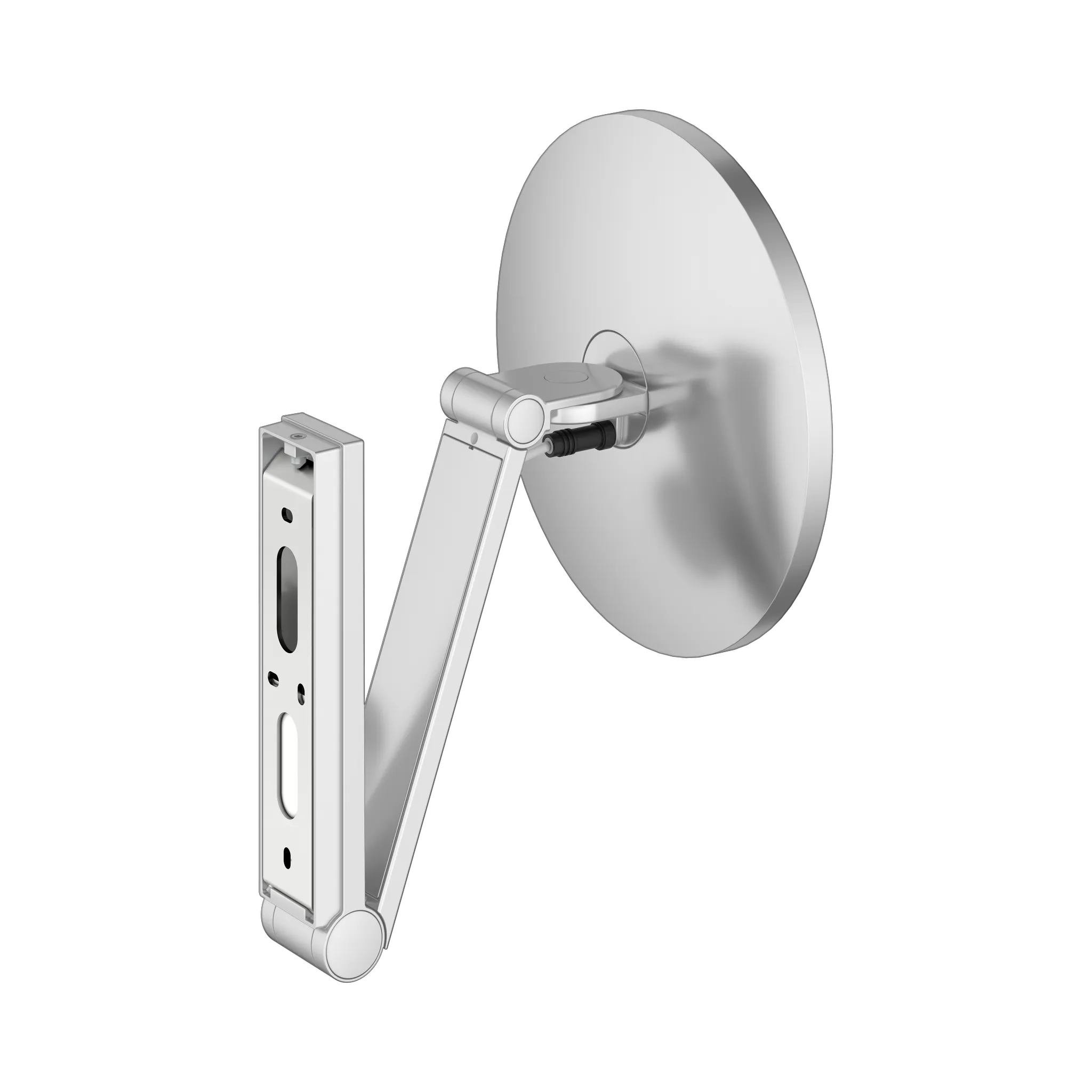 KEUCO Kosmetikspiegel mit Unterputz-Kabelführung „iLook_move“ Rund, mit Beleuchtung in Aluminium-finish, ⌀ 212 mm