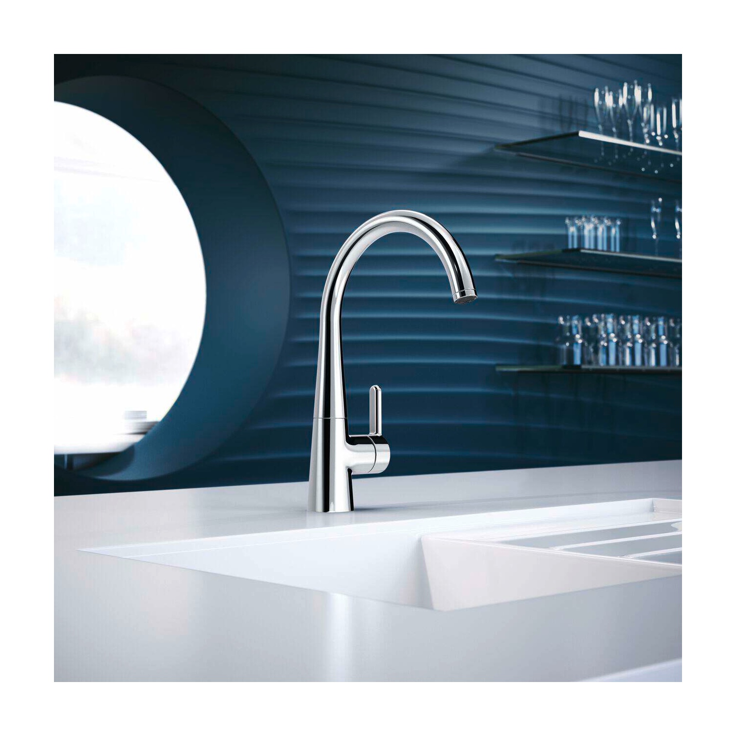 Hansa Einhand-Küchenarmatur Niederdruck „Designo Style“ Ausladung 219 mm in chrom Hansa Einhand-Küchenarmatur Niederdruck „Designo Style“ Ausladung 219 mm in chrom