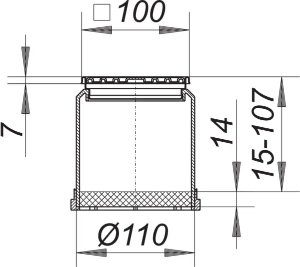 Aufsatz EC 10, 100 x 100 mm