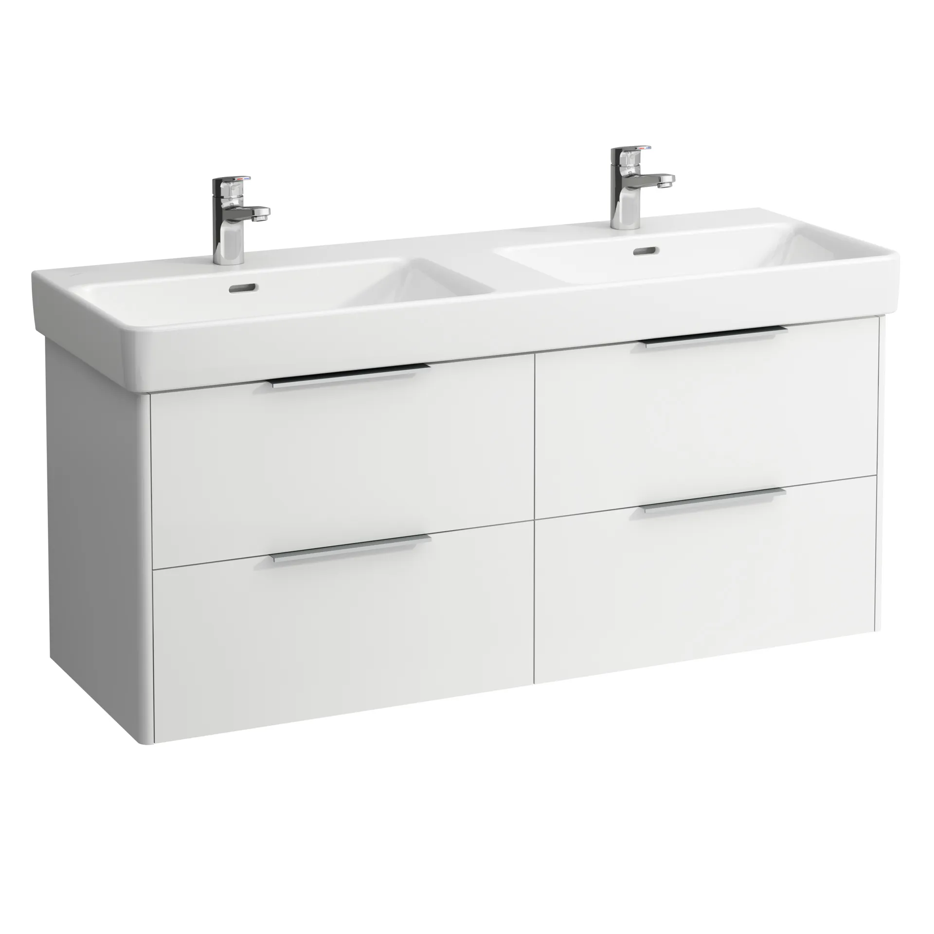 Waschtischunterbau BASE für PRO S 438x1258x515 4 Schubladen mit Griff aluminium eloxiert für Waschtisch H814968 weiß matt Waschtischunterbau BASE für PRO S 438x1258x515 4 Schubladen mit Griff aluminium eloxiert für Waschtisch H814968 weiß matt