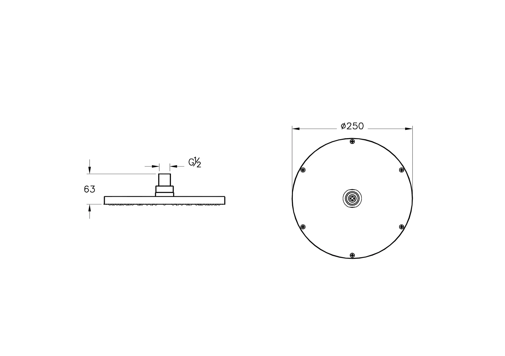 VitrA Suit Kopfbrause rund, Durchmesser 25 cm, G 1/2" Gold Soft